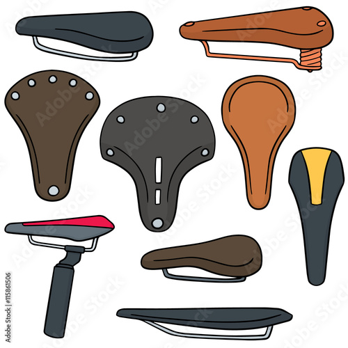 vector set of bicycle saddle