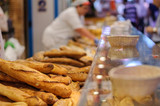 the counter of the bread shop