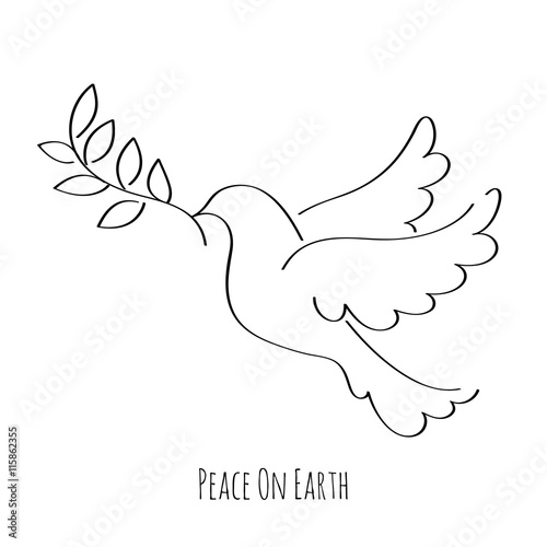 Dove symbol of peace vector illustration.