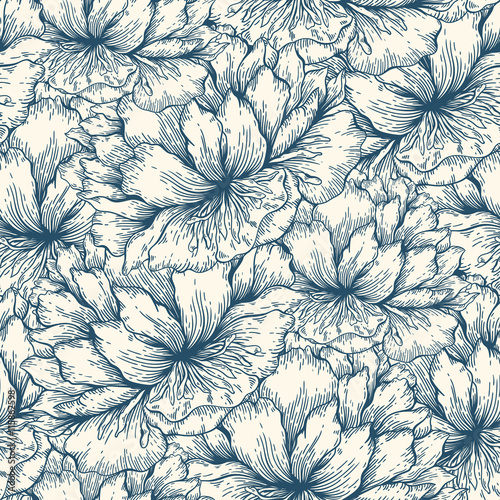 Fototapeta Naklejka Na Ścianę i Meble -  Graphic flowers Garden