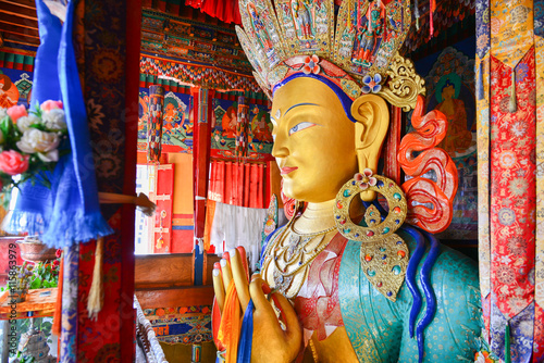 Future buddha or Maitreya Buddha 28th at Thiksey Monastery, Leh Ladakh, India