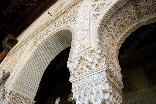 Arabesque Column of Generalife Palace in the Alhambra - Granada - Spain