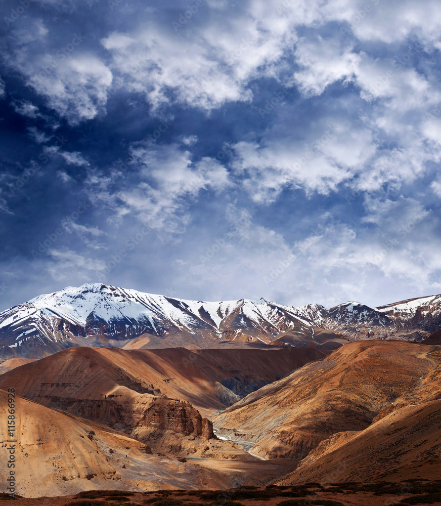 Mountain landscape in Ladakh, Jammu and Kashmir State, North India