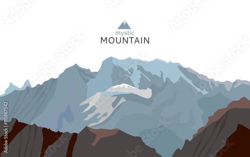 Fototapeta Naklejka Na Ścianę i Meble -  Mountains vector background. Rocks vector