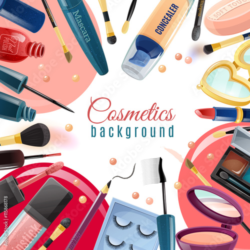 Cosmetics Flat Background