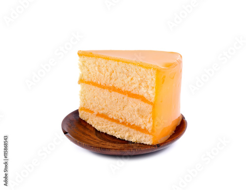 orange cake close up on background
