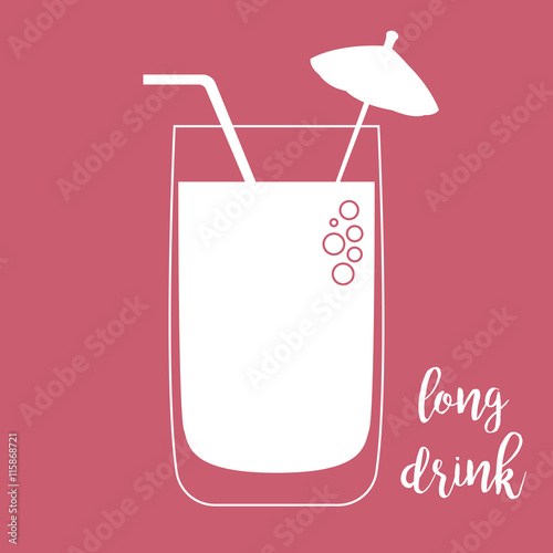 Long drink glass icon