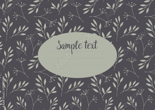 Vector template with pattern of leaves and branches . It can be used as photo album cover and other.