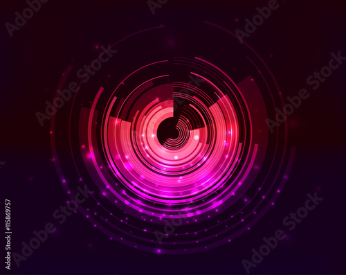Abstract technical background with circles, sparkles and stripes. Vector background for the design of interfaces, covers, presentations and your design