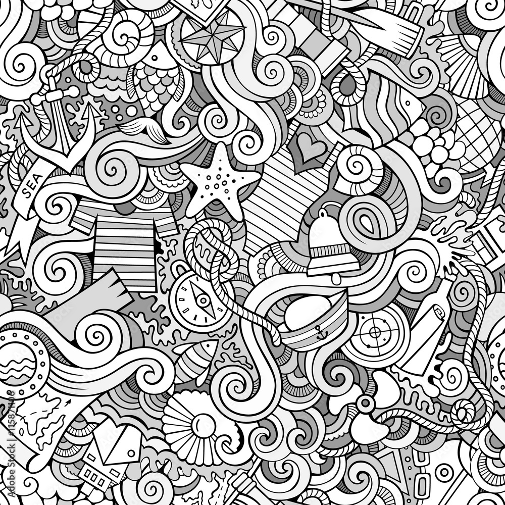 Seamless pattern sealife and marine Seamless pattern sealife and marine