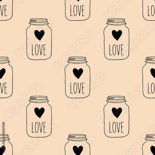 seamless Illustration of hand drawn doodle jar isolated on white background
