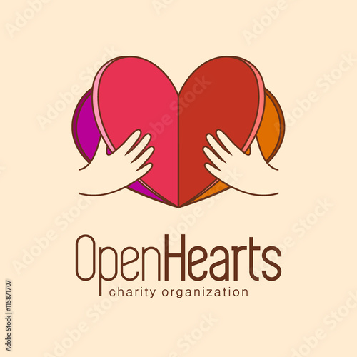 Logo for charity. The work of volunteers. Open Hearts 