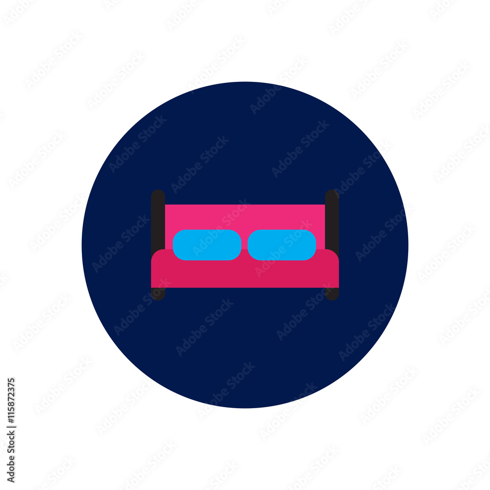 Vector icon on the white backgrounds in circles sofa Vector icon on the white backgrounds in circles sofa