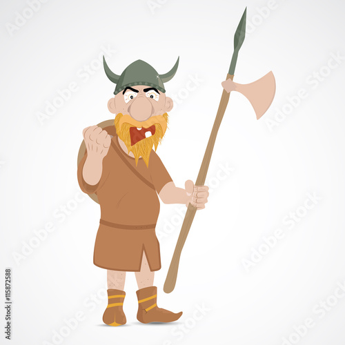 Funny cartoon viking