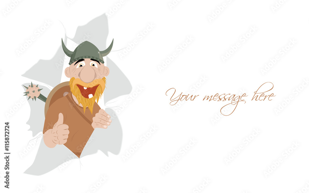 Fototapeta premium Funny cartoon viking