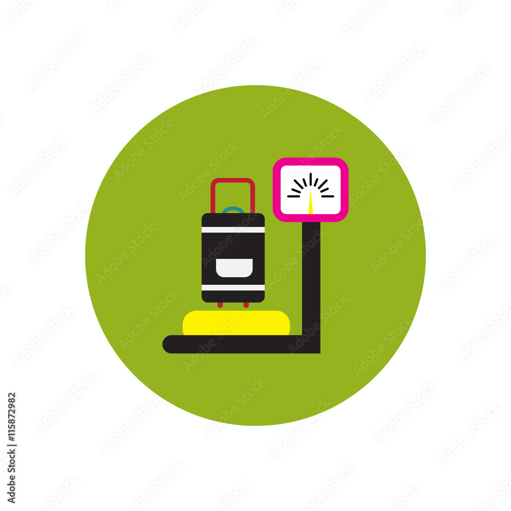 stylish icon in color circle Luggage weighing stylish icon in color circle Luggage weighing