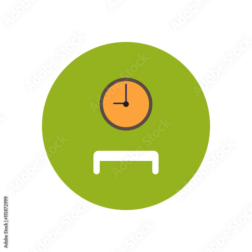 stylish icon in color circle waiting hall