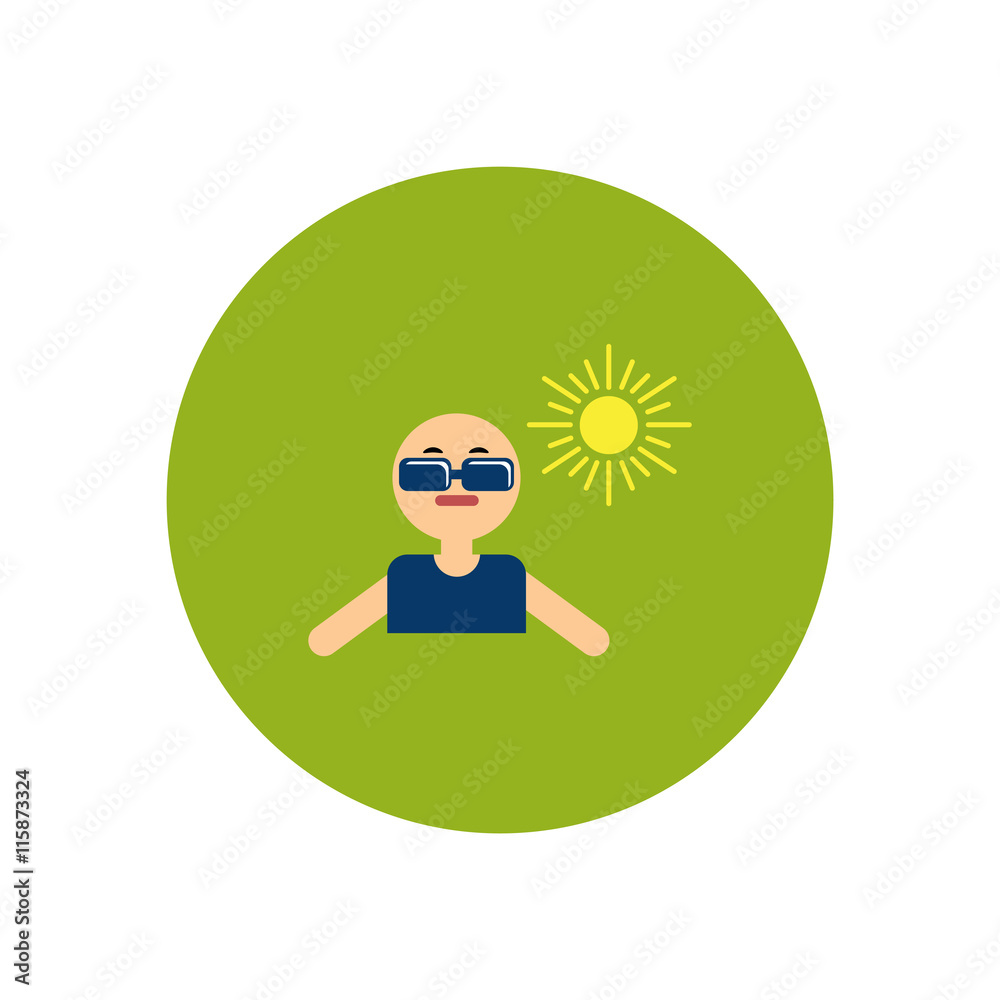 stylish icon in color circle man in sunglasses stylish icon in color circle man in sunglasses