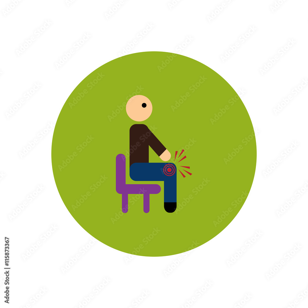stylish icon in color circle man knee pain stylish icon in color circle man knee pain