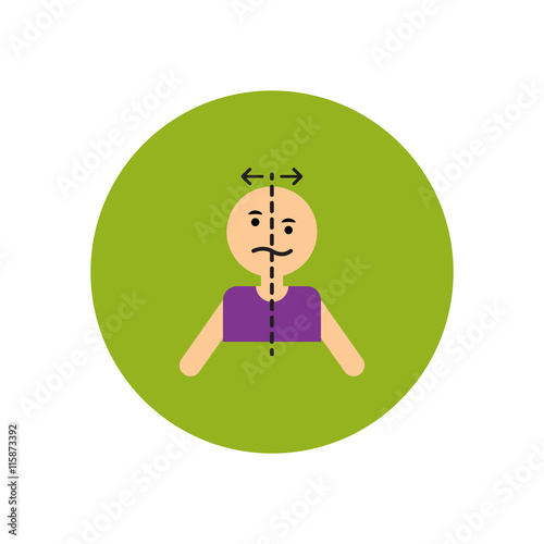 stylish icon in color circle attack stroke face 