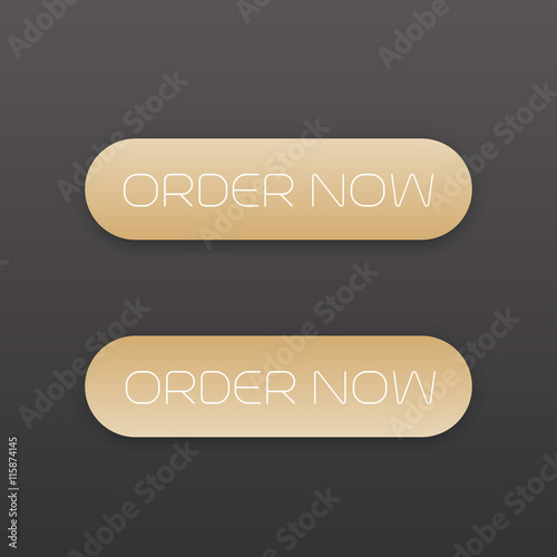 order now, buttons for web, gold on dark