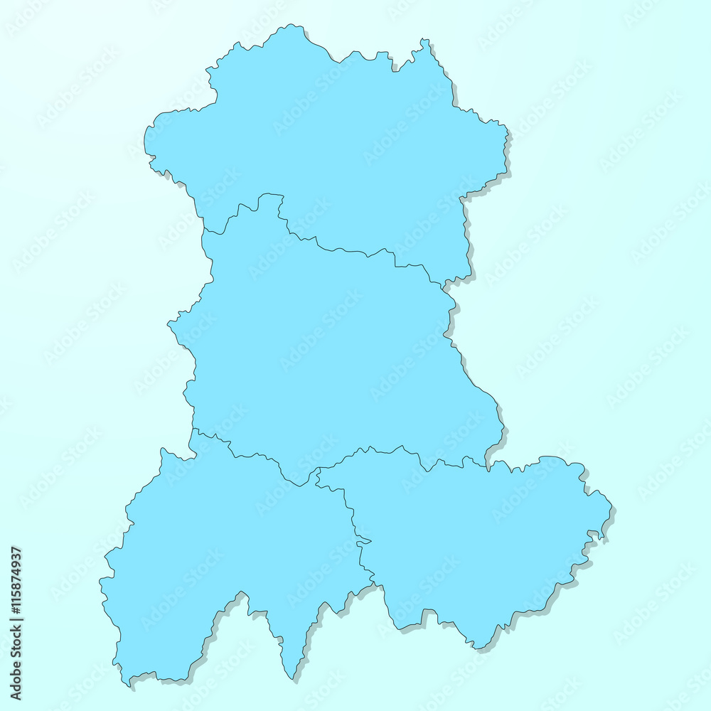 Auvergne  blue map on degraded background vector