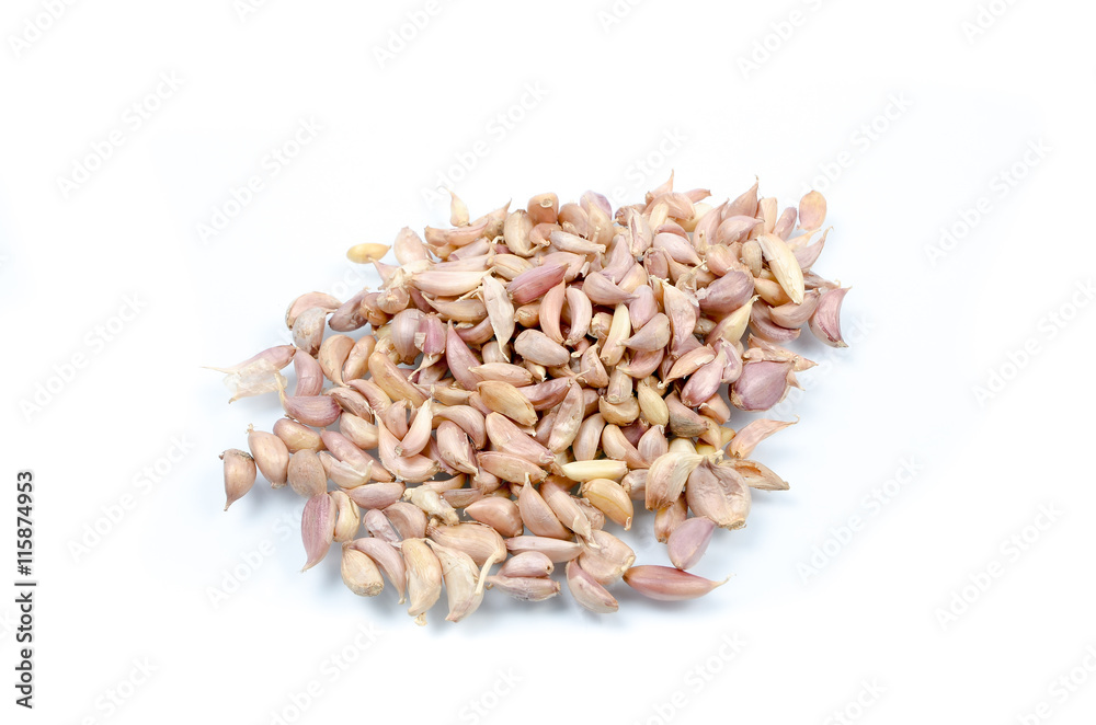 Obraz premium garlic eat good health on white background.