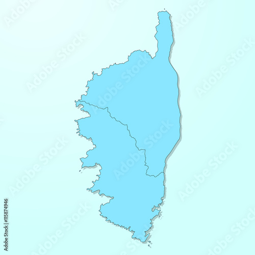 Corse blue map on degraded background vector