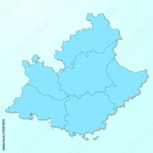 Provence-Alpes-Cote d Azur blue map on degraded background vector