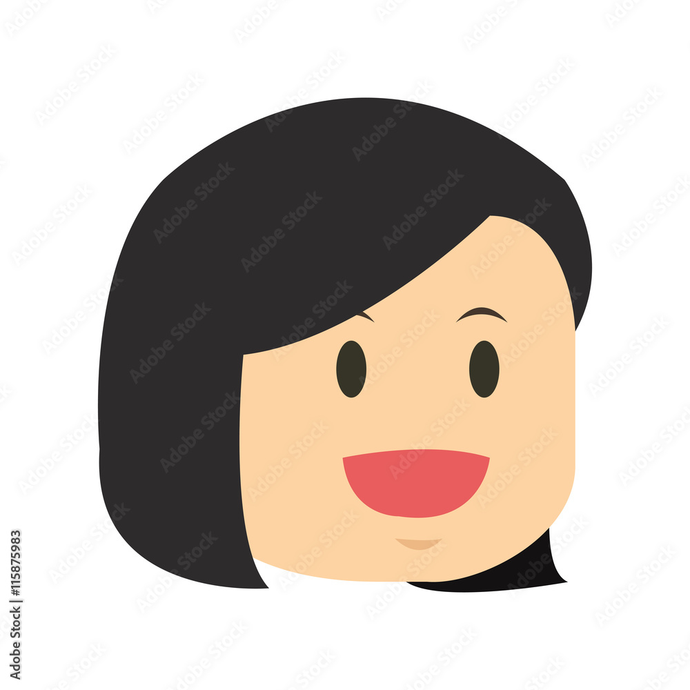 flat design face of woman icon vector illustration flat design face of woman icon vector illustration