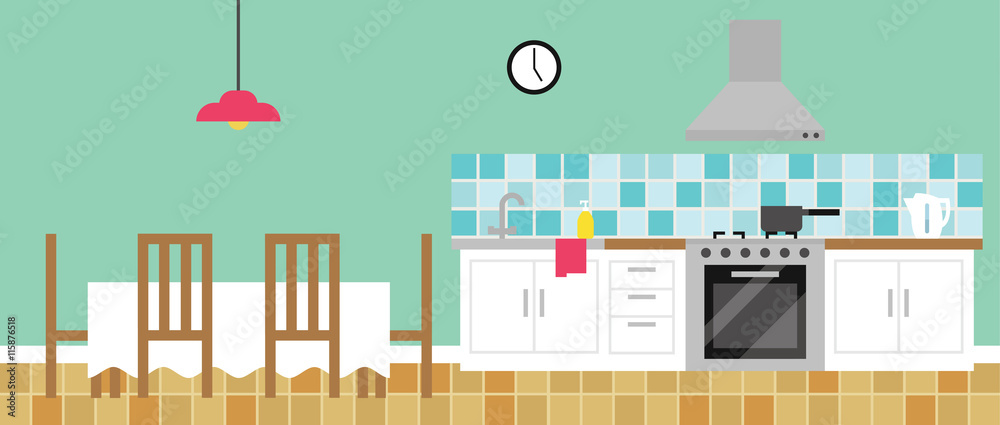 Background Illustration Of Empty Kitchen Background Illustration Of Empty Kitchen