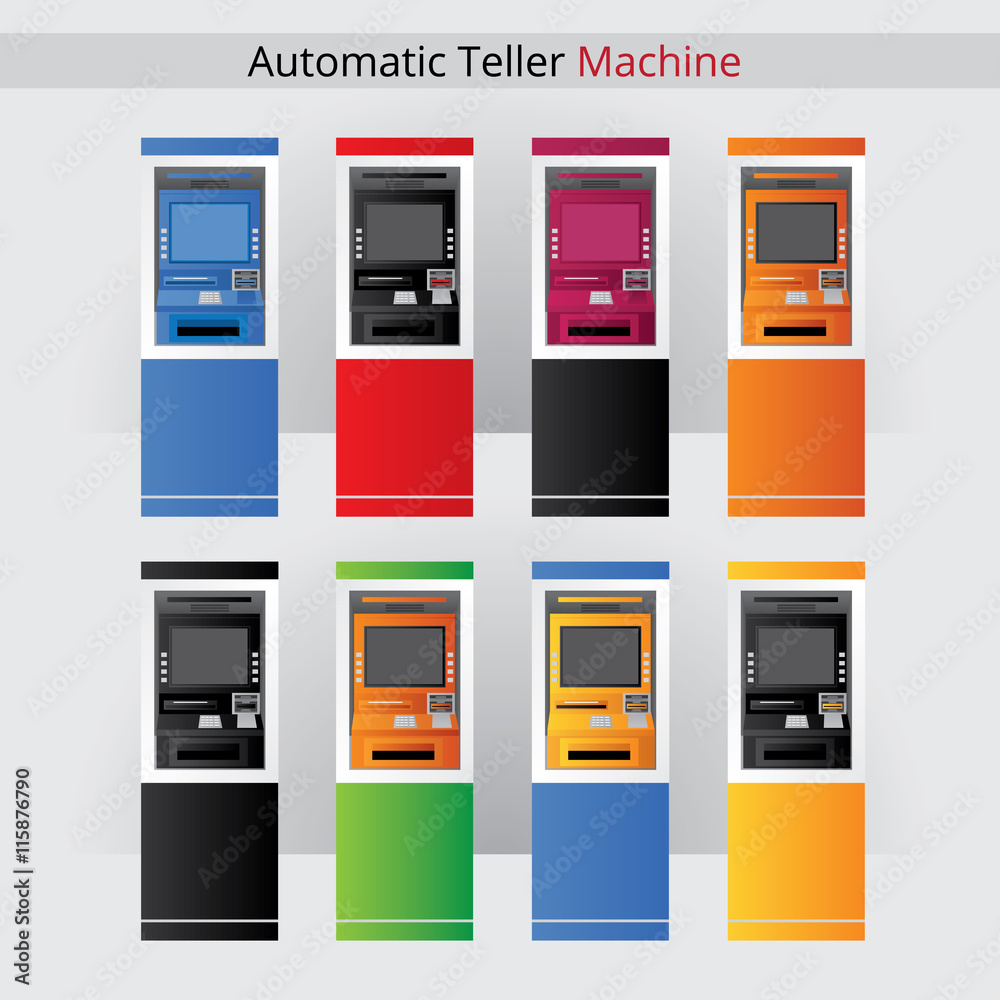 Atm. Vector Illustration Automatic Teller Machine Atm. Vector Illustration Automatic Teller Machine