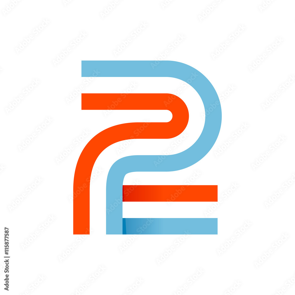 Number two logo formed by parallel lines Number two logo formed by parallel lines