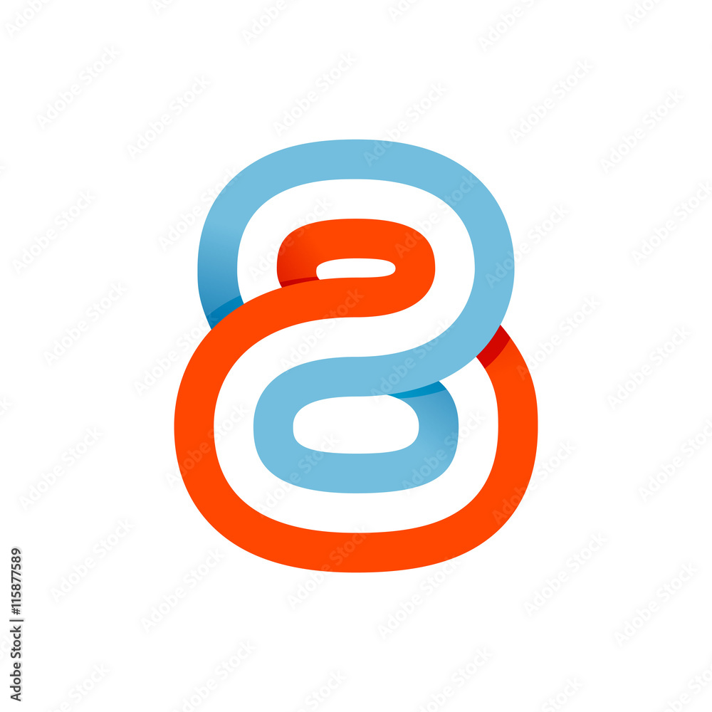 Fototapeta premium Number eight logo formed by parallel lines