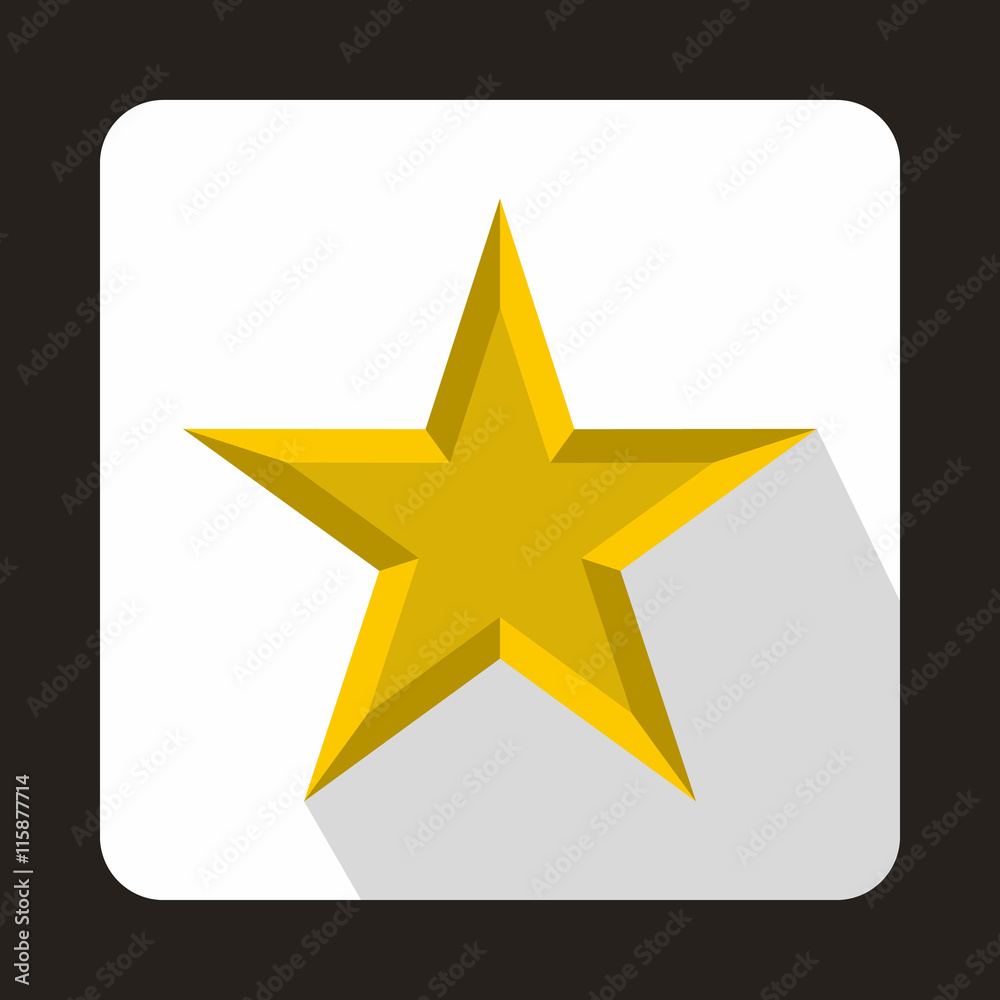 Star icon in flat style on a white background Star icon in flat style on a white background