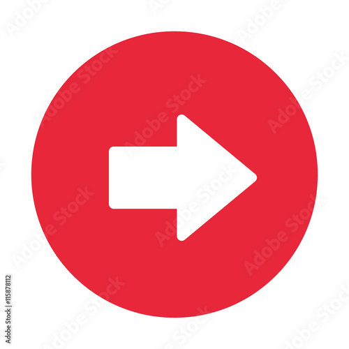 flat design arrow pointing right inside circle icon vector illustration