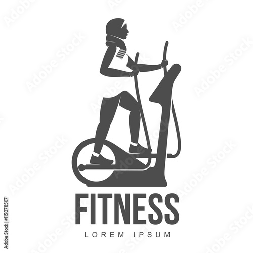Aerobic logo with muslim woman