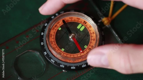 Man working with compass photo
