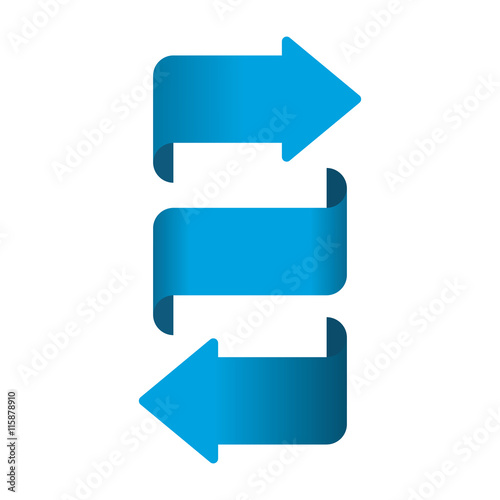 flat design arrow pointing opposite ways icon vector illustration