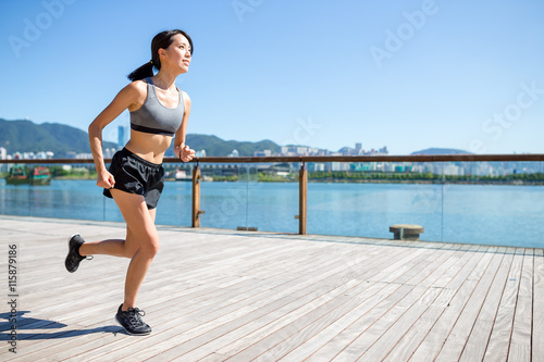 Photography Woman practice running in the morning
