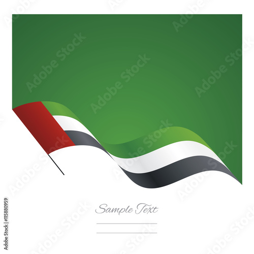 UAE abstract wave flag ribbon vector background