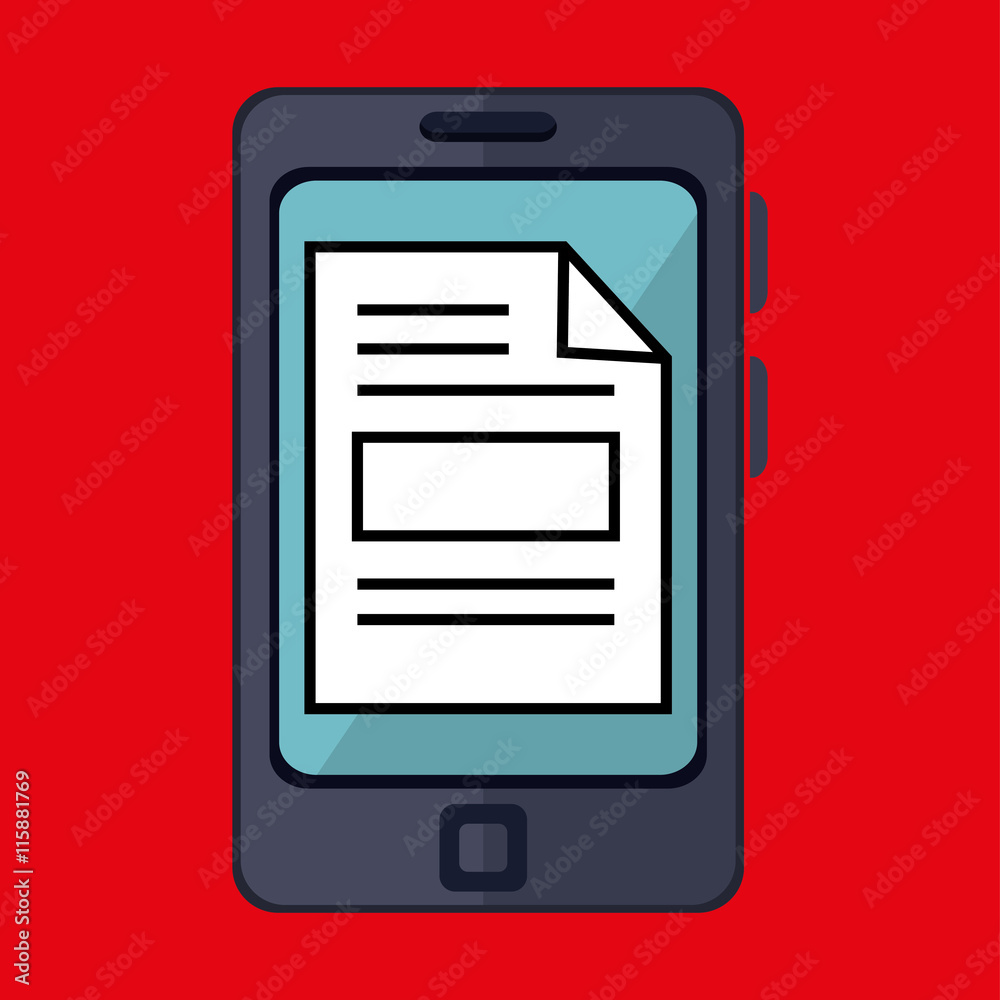 smartphone and paper isolated icon design, vector illustration graphic smartphone and paper isolated icon design, vector illustration graphic