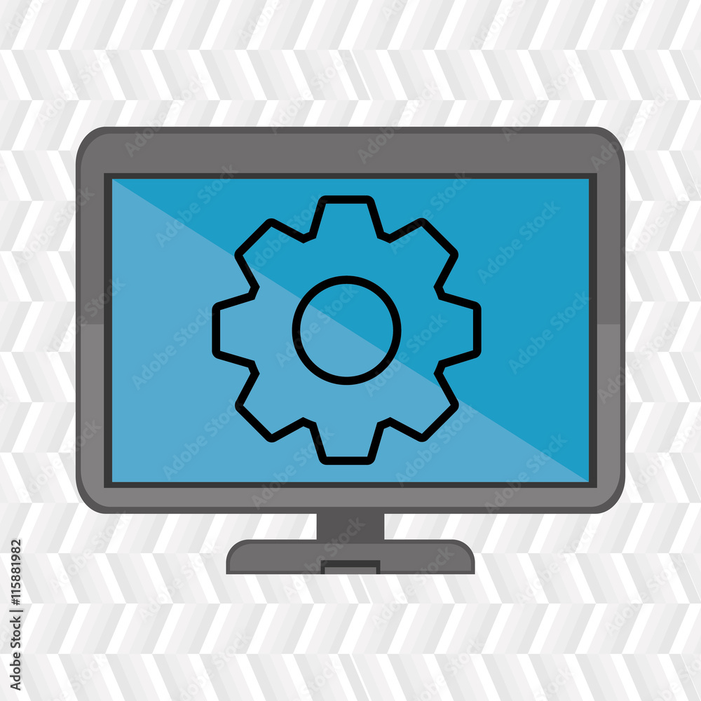 laptop blue gear isolated icon design, vector illustration graphic laptop blue gear isolated icon design, vector illustration graphic