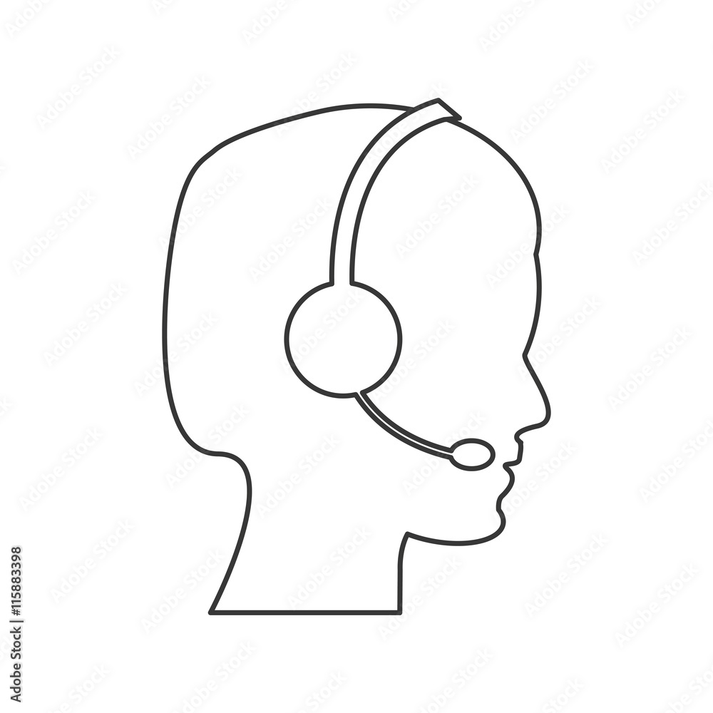 flat design male person with headset icon vector illustration flat design male person with headset icon vector illustration