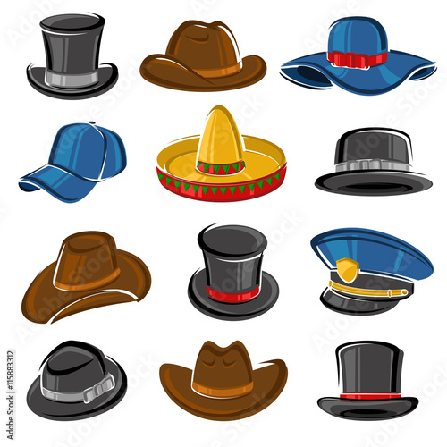 Hats collection set. Vector