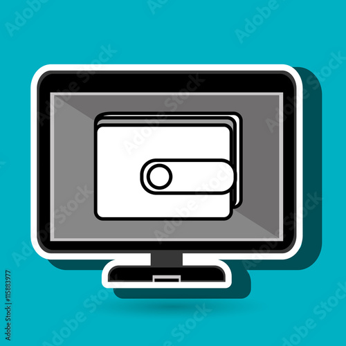 laptop with wallet isolated icon design, vector illustration  graphic 