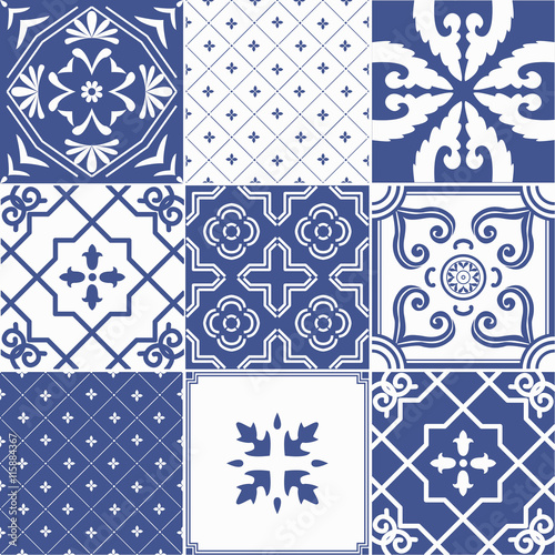 Vector set of tiles background.