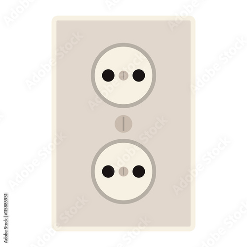 flat design power outlet icon vector illustration