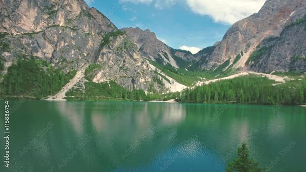 Amazing scenic view of Lago di Braies, South Tyrol, Italy. Amazing scenic view of Lago di Braies, South Tyrol, Italy.