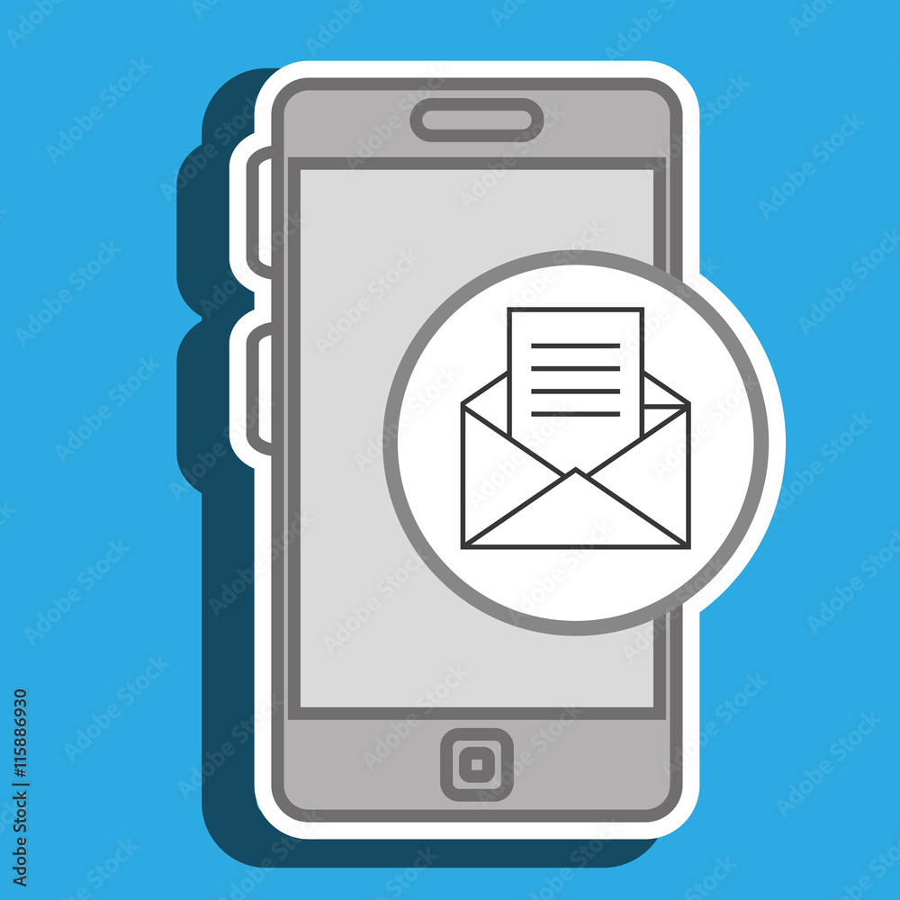 smartphone blue envelope isolated icon design, vector illustration graphic smartphone blue envelope isolated icon design, vector illustration graphic